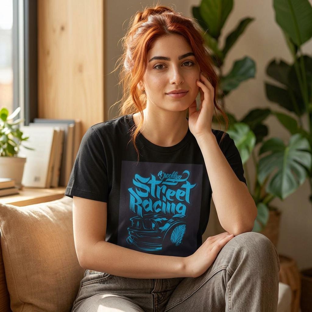 Street Racing Tee, Retro Muscle Car Graphic Shirt for Automotive Enthusiasts