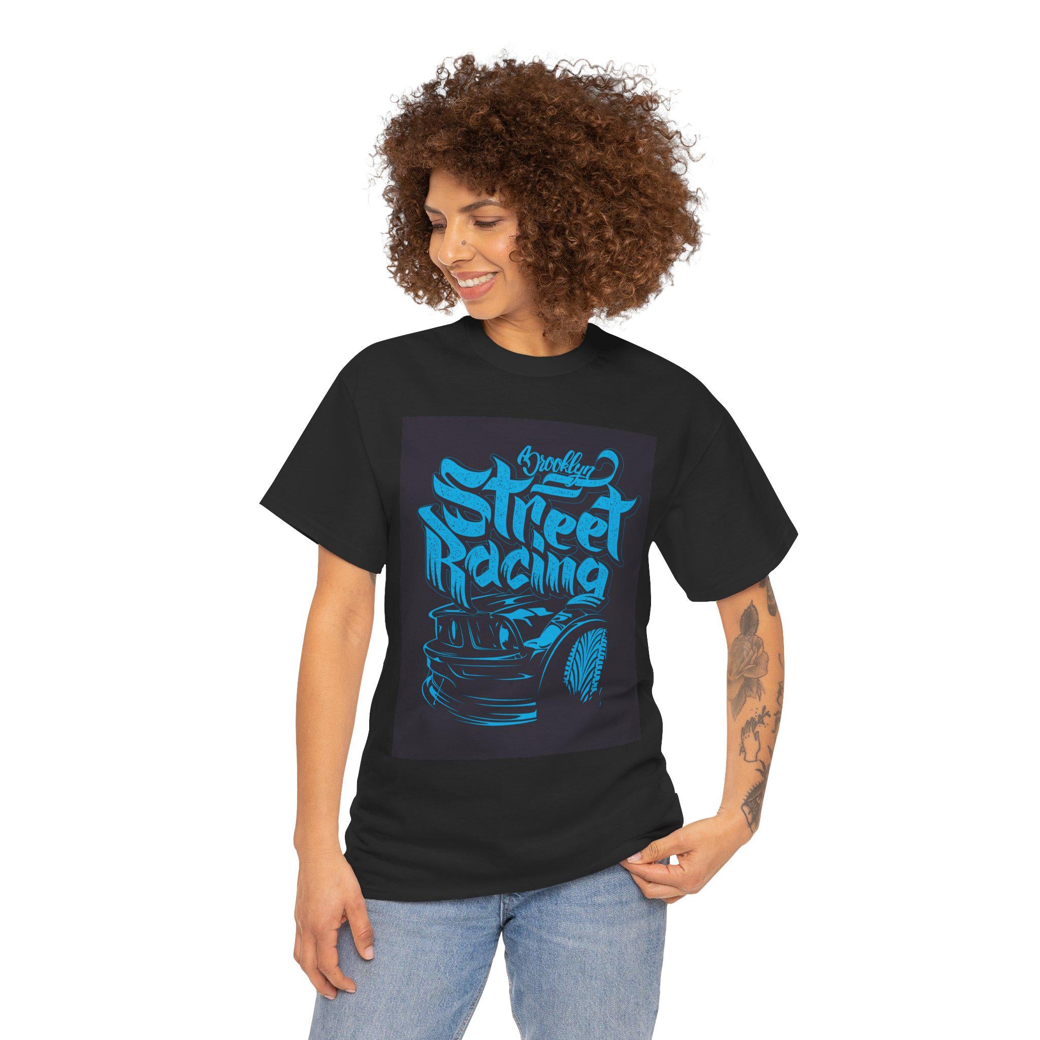 Street Racing Tee, Retro Muscle Car Graphic Shirt for Automotive Enthusiasts