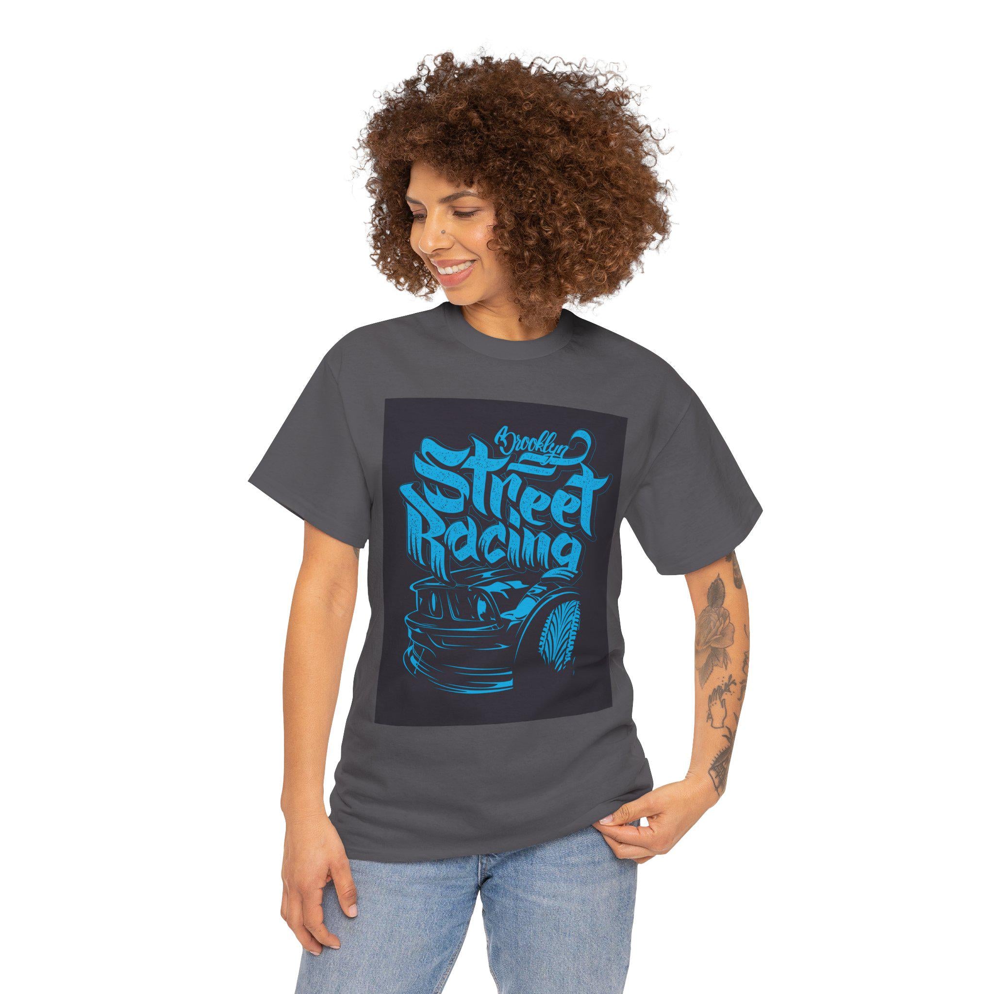 Street Racing Tee, Retro Muscle Car Graphic Shirt for Automotive Enthusiasts