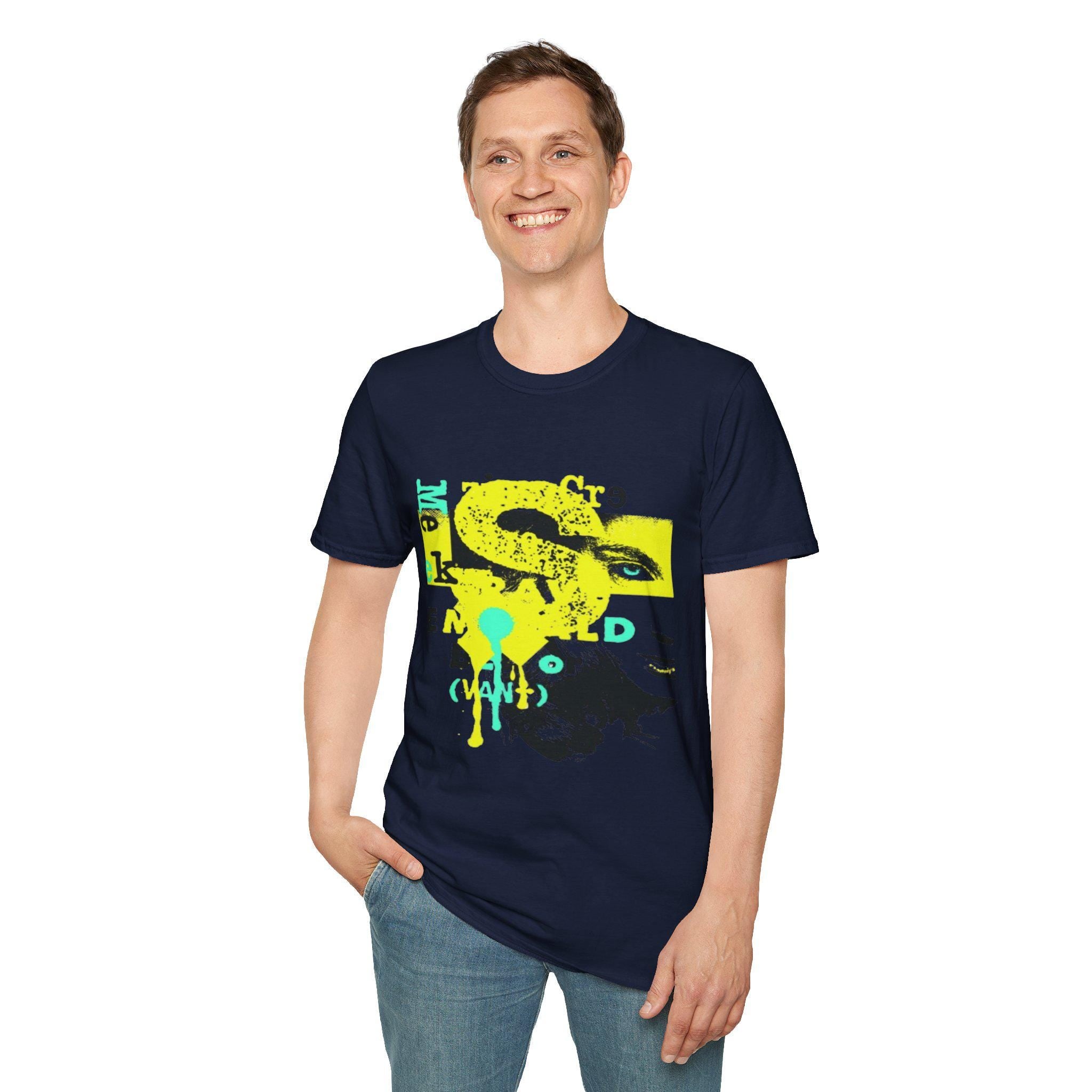 Neon Graffiti Graphic Tee | Urban Streetwear Shirt | Abstract Paint Splatter Shirt