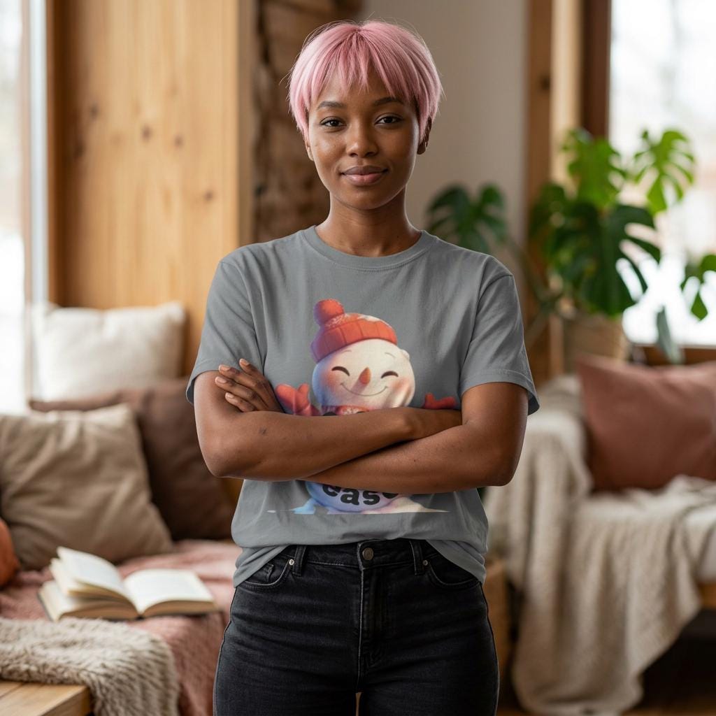 Cozy Season Snowman T-Shirt | Hand-Drawn Winter Graphic Tee