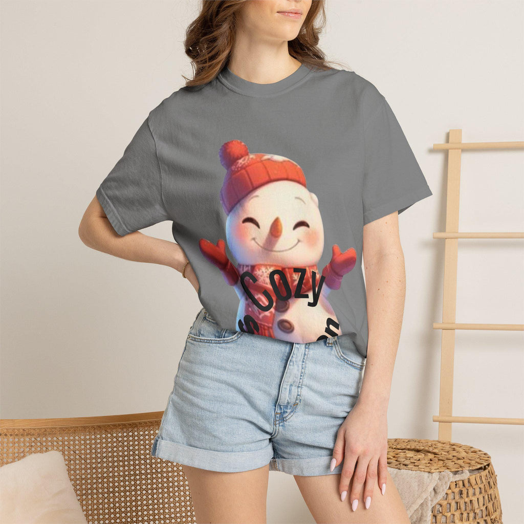 Cozy Season Snowman T-Shirt | Hand-Drawn Winter Graphic Tee