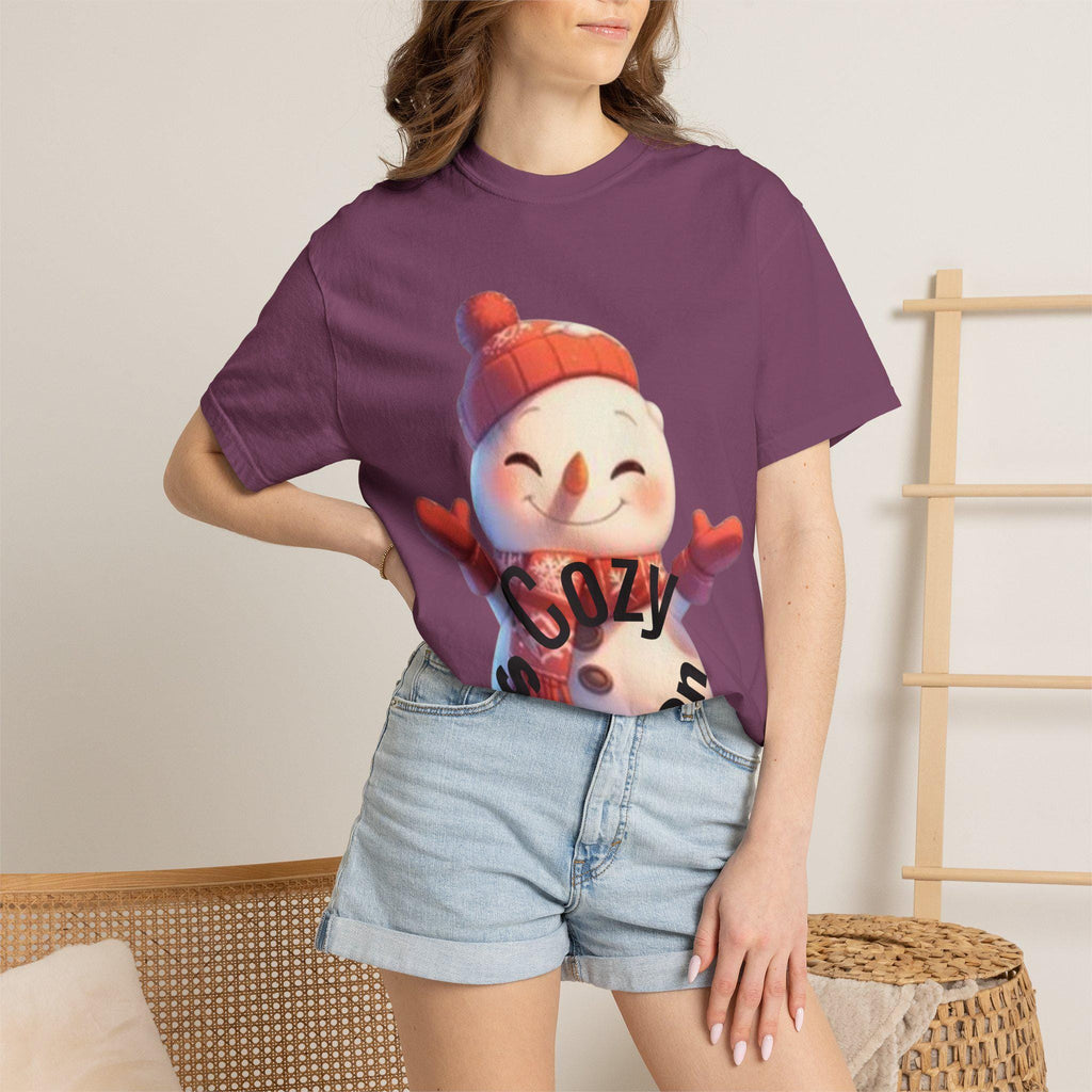 Cozy Season Snowman T-Shirt | Hand-Drawn Winter Graphic Tee
