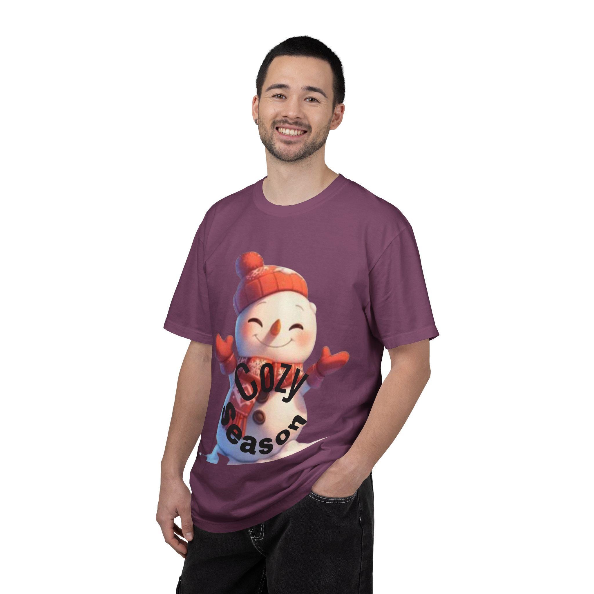 Cozy Season Snowman T-Shirt | Hand-Drawn Winter Graphic Tee