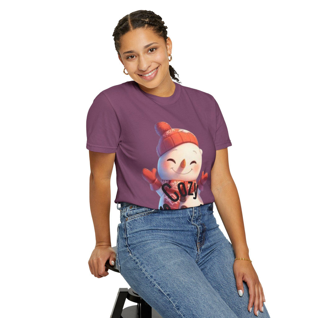 Cozy Season Snowman T-Shirt | Hand-Drawn Winter Graphic Tee