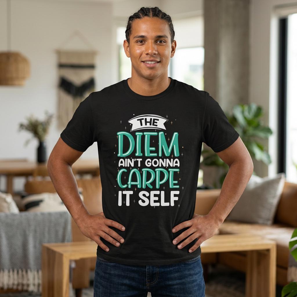 The Diem Aint Gonna Carpe Itself T Shirt Retro Motivational Graphic Tee