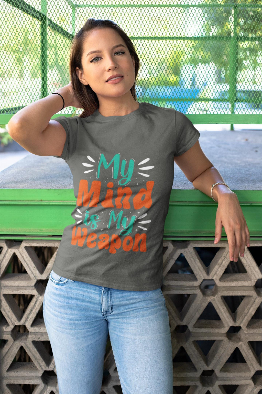 My Mind Is My Weapon T-shirt | Hand-lettered Typography, Garment-Dyed