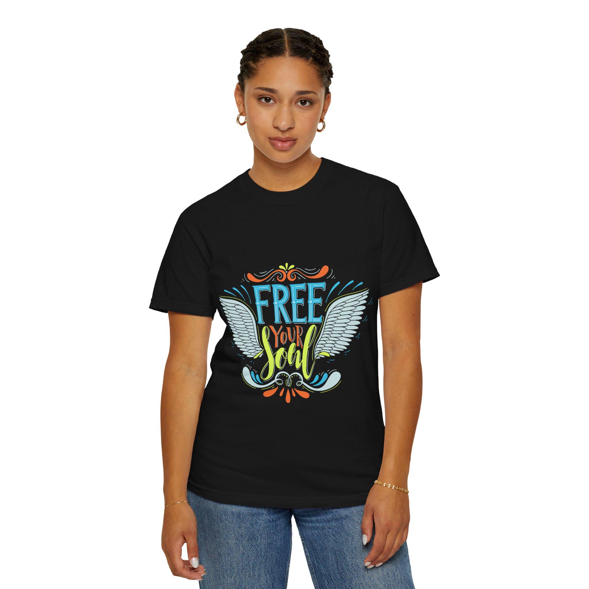Free Your Soul Shirt | Angel Wings Graphic Tee | Inspirational Quote Gift