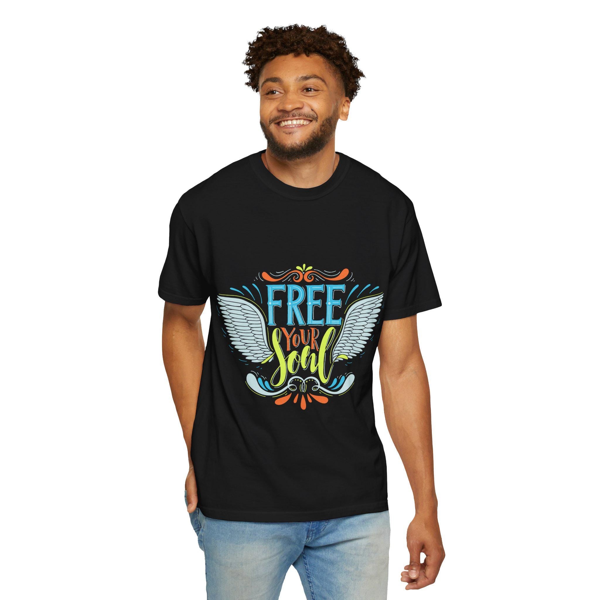 Free Your Soul Shirt | Angel Wings Graphic Tee | Inspirational Quote Gift