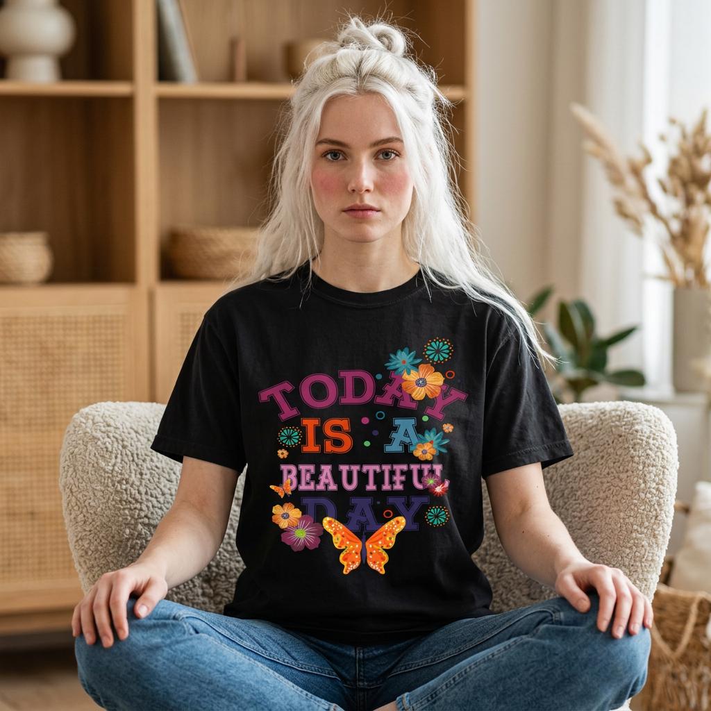 Today Is a Day Shirt | Butterfly Floral Graphic Tee | Inspirational Quote Gift