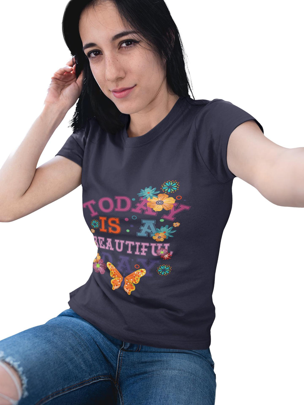 Today Is a Day Shirt | Butterfly Floral Graphic Tee | Inspirational Quote Gift