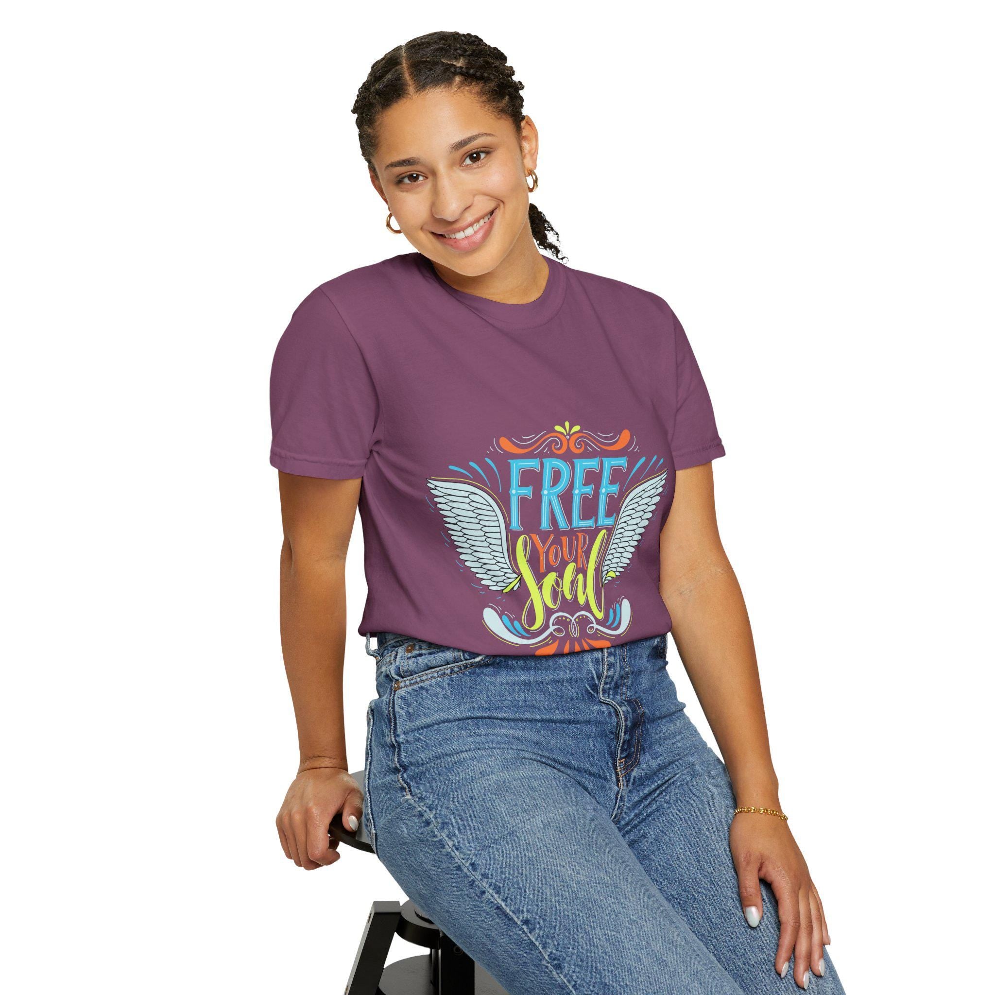 Free Your Soul Shirt | Angel Wings Graphic Tee | Inspirational Quote Gift