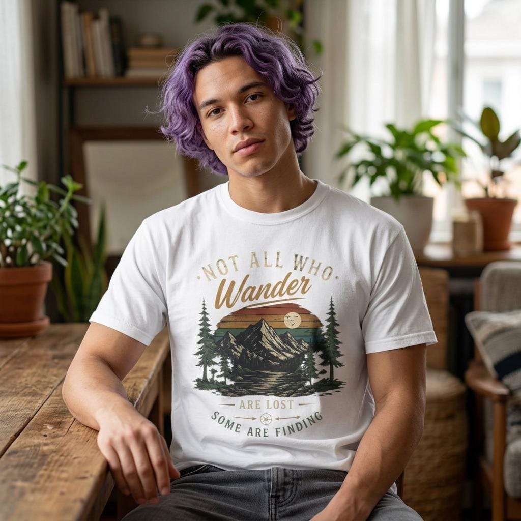 Not All Who Wander Are Lost T-shirt | Vintage Mountain Hiking Nature Tee