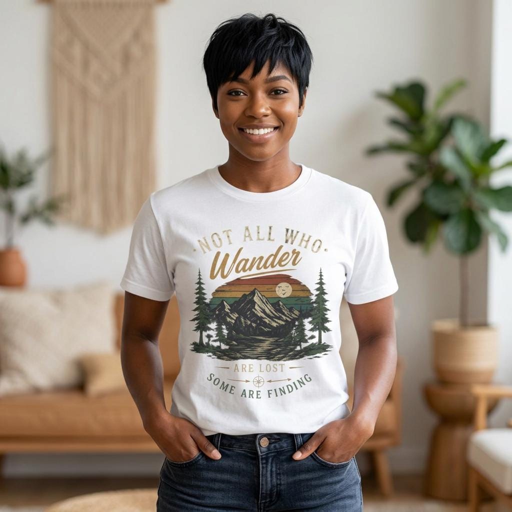 Not All Who Wander Are Lost T-shirt | Vintage Mountain Hiking Nature Tee