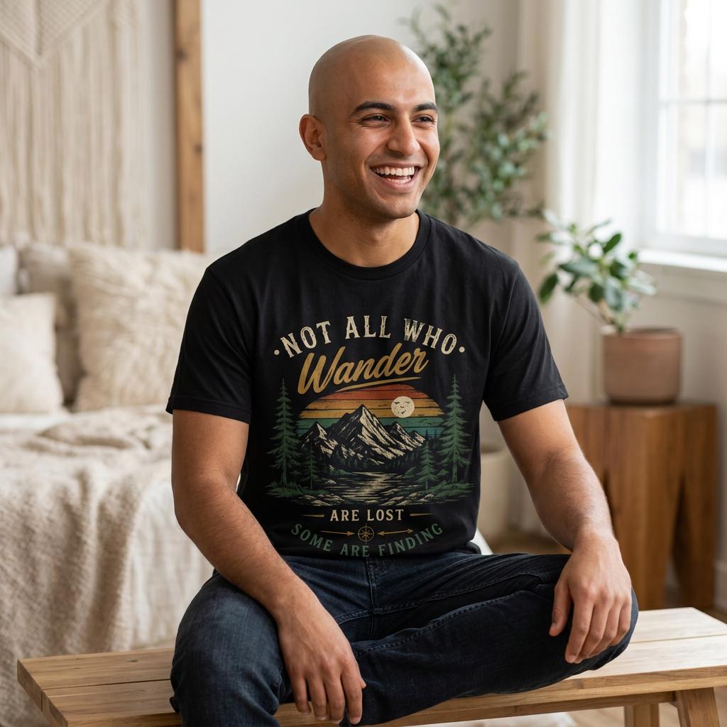 Not All Who Wander Are Lost T-shirt | Vintage Mountain Hiking Nature Tee