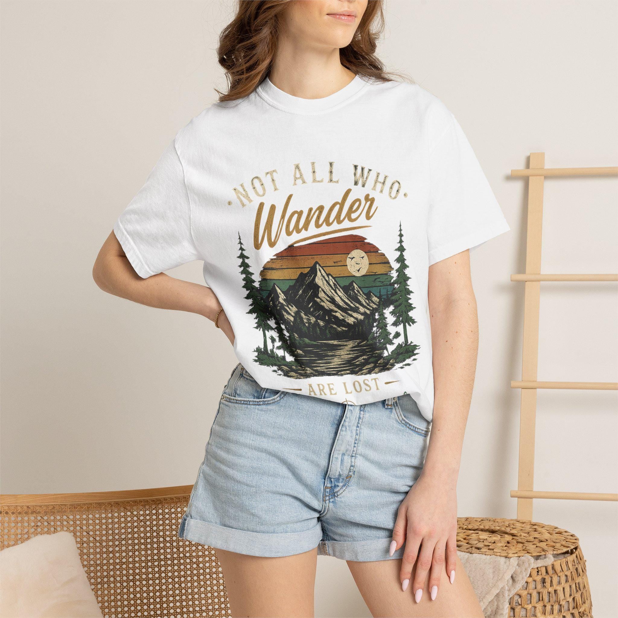Not All Who Wander Are Lost T-shirt | Vintage Mountain Hiking Nature Tee