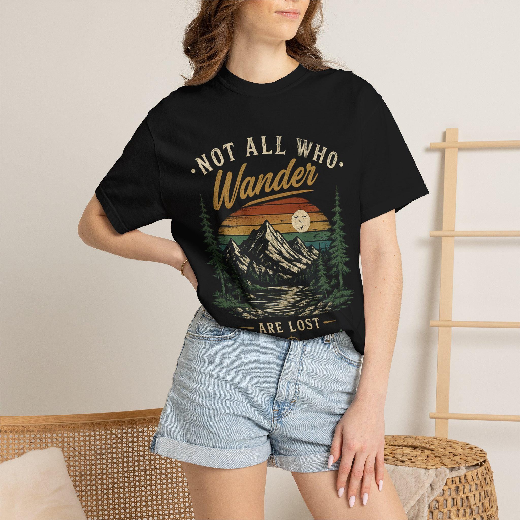 Not All Who Wander Are Lost T-shirt | Vintage Mountain Hiking Nature Tee