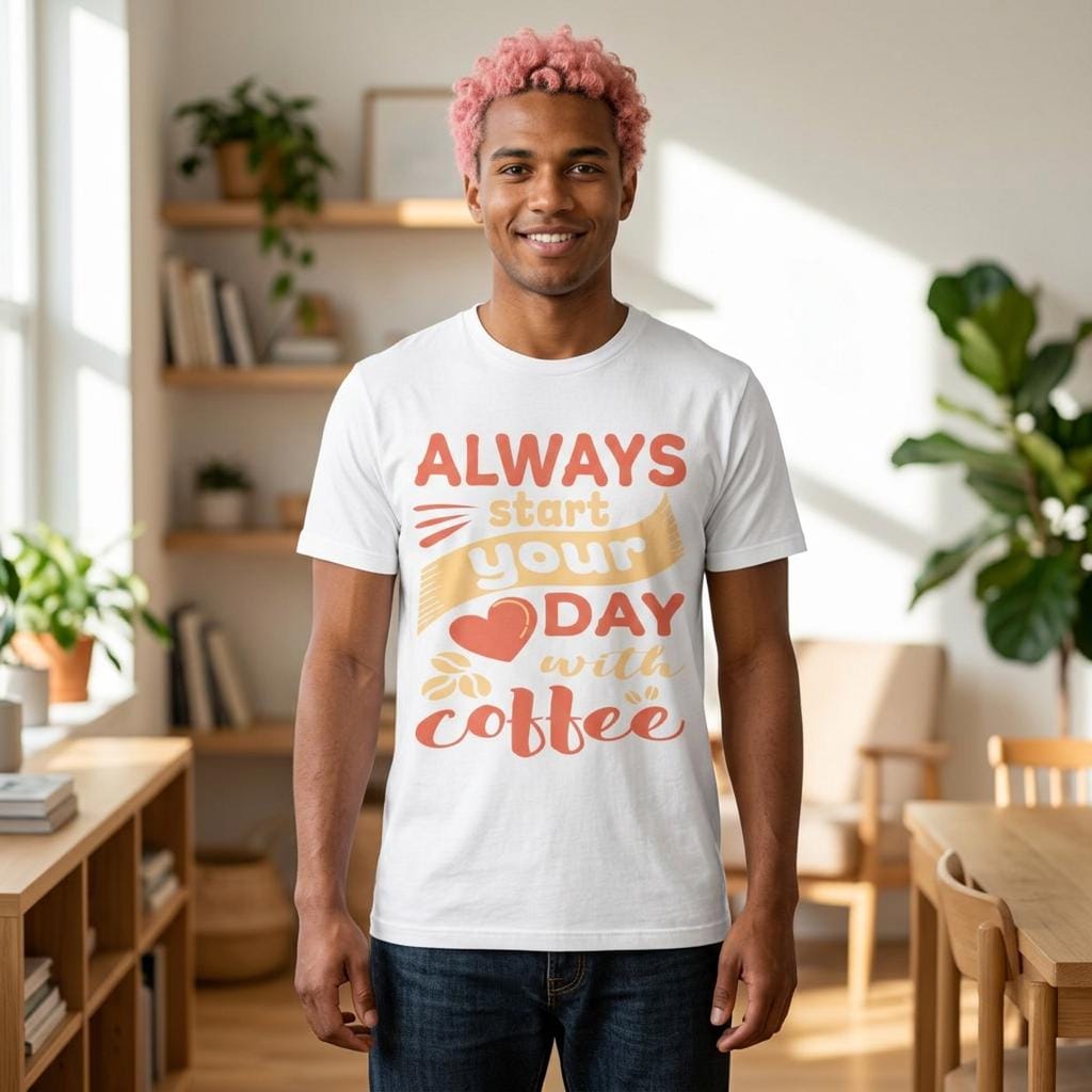 Always Start Your Day with Coffee Shirt – Funny Barista Graphic Tee | Caffeine Gift Lover