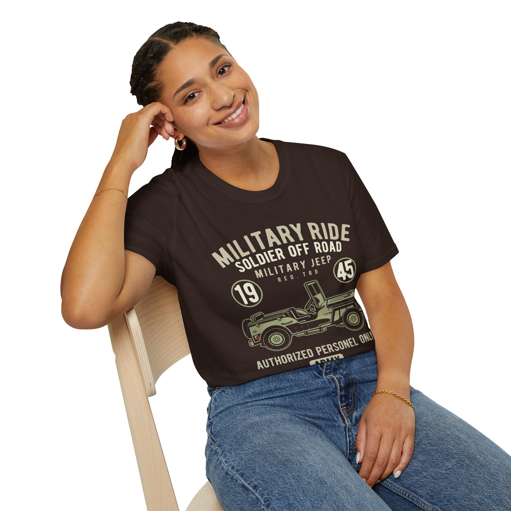Military Ride Shirt | Vintage Army Jeep Graphic Tee | 1945 Off Road T-Shirt