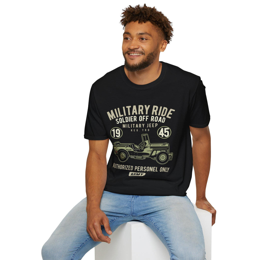 Military Ride Shirt | Vintage Army Jeep Graphic Tee | 1945 Off Road T-Shirt