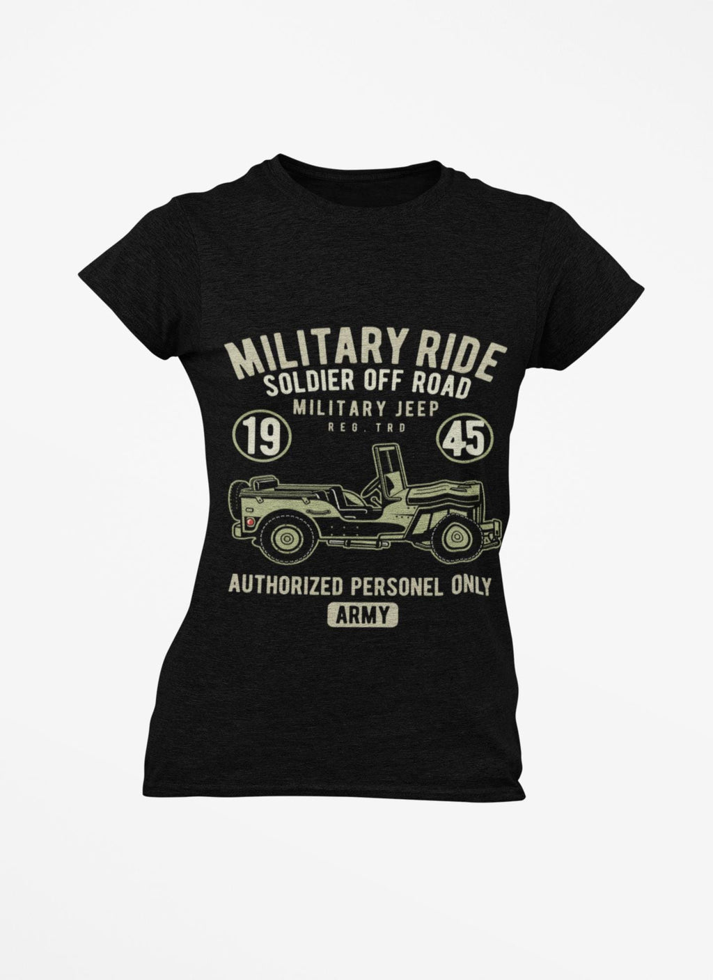 Military Ride Shirt | Vintage Army Jeep Graphic Tee | 1945 Off Road T-Shirt