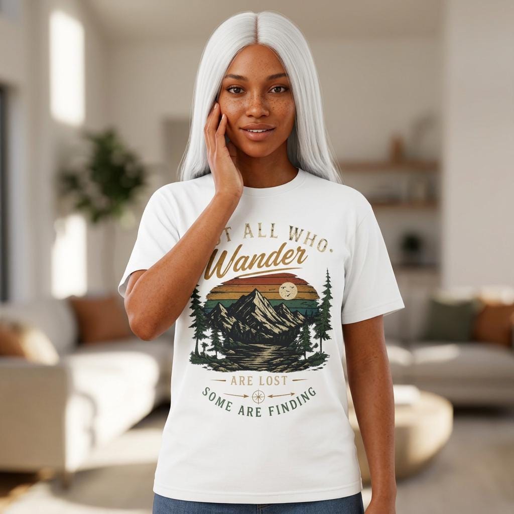Not All Who Wander Are Lost T-shirt | Vintage Mountain Hiking Nature Tee