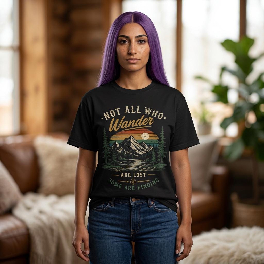 Not All Who Wander Are Lost T-shirt | Vintage Mountain Hiking Nature Tee