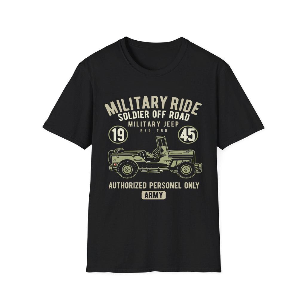 Military Ride Shirt | Vintage Army Jeep Graphic Tee | 1945 Off Road T-Shirt