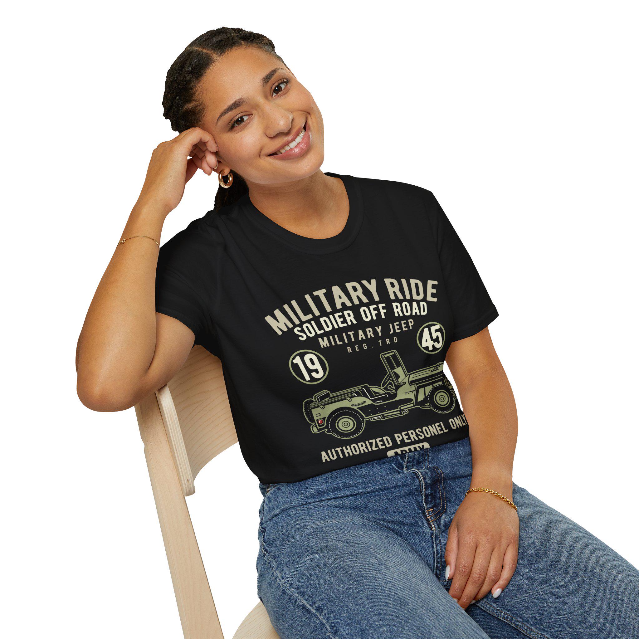 Military Ride Shirt | Vintage Army Jeep Graphic Tee | 1945 Off Road T-Shirt