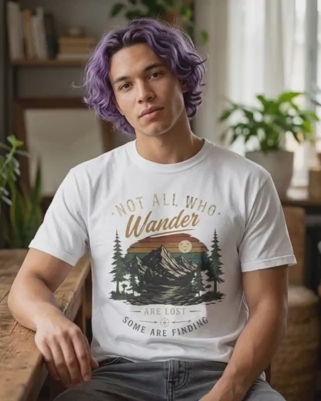 Not All Who Wander Are Lost T-shirt | Vintage Mountain Hiking Nature Tee