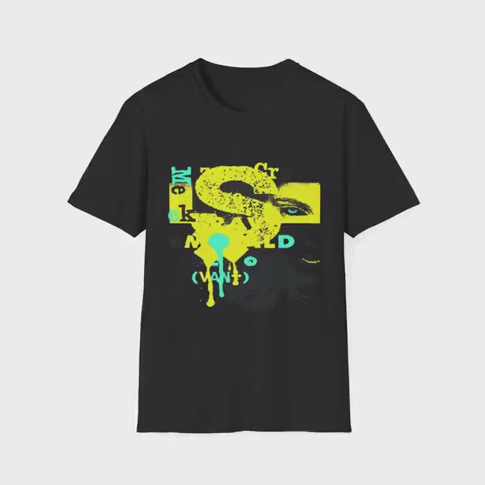 Neon Graffiti Graphic Tee | Urban Streetwear Shirt | Abstract Paint Splatter Shirt