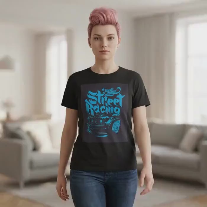 Street Racing Tee, Retro Muscle Car Graphic Shirt for Automotive Enthusiasts