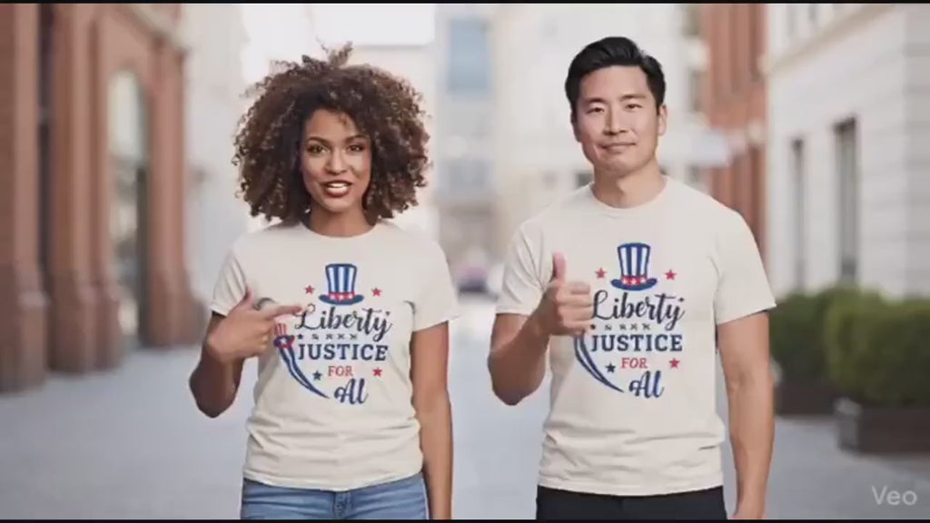 Liberty and Justice Patriotic Top Hat T-Shirt | Vintage Graphic Tee