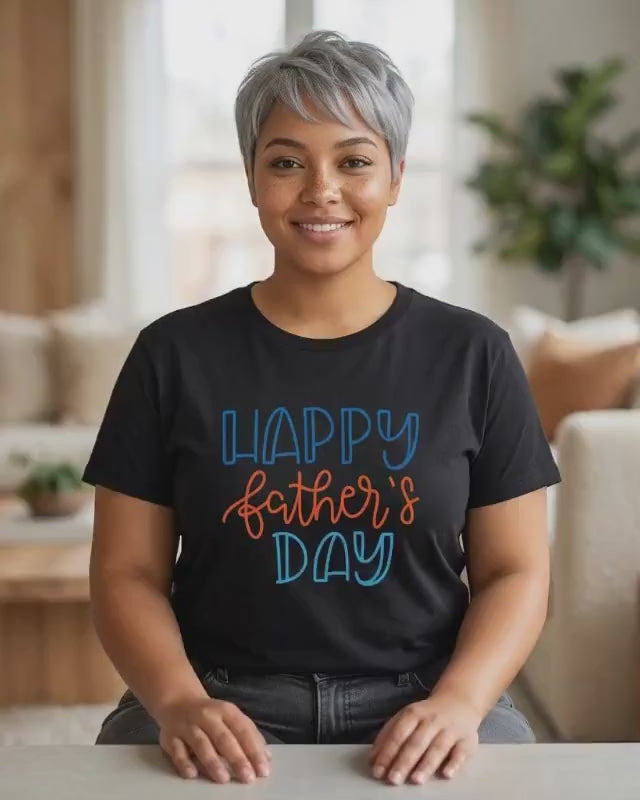 Happy Father's Day Dad T-Shirt | Hand Lettered Graphic Tee for Him