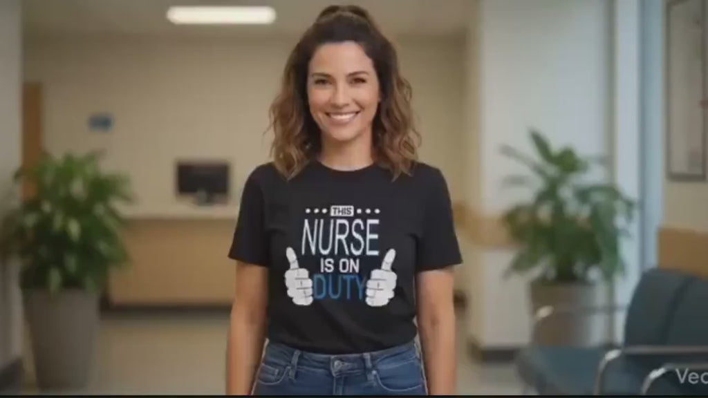 This Nurse Is On Duty T-Shirt | Nurse Thumbs Graphic Tee