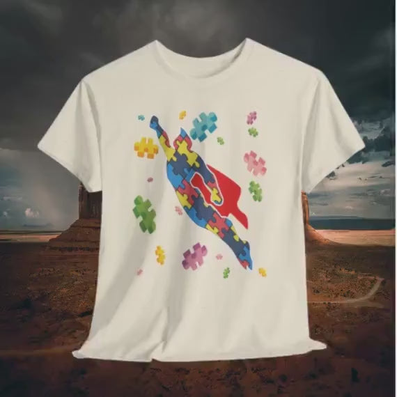 Autism Awareness Superhero Shirt – Puzzle Piece Graphic Tee | Support Unisex Mom Gift
