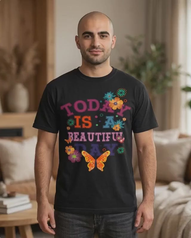 Today Is a Day Shirt | Butterfly Floral Graphic Tee | Inspirational Quote Gift