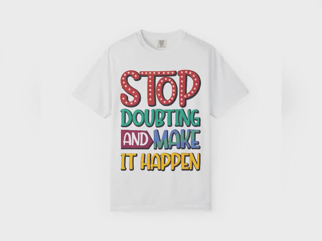 Make It Happen Shirt, Motivational Cotton Hand-Lettered Graphic Tee