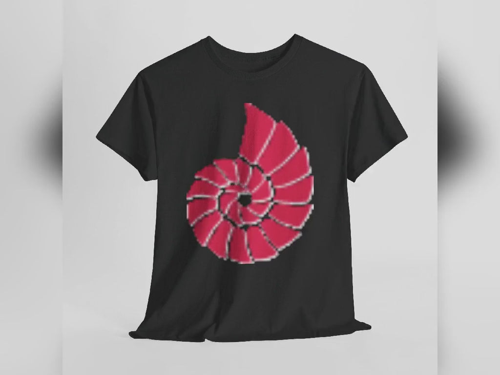 Nautilus Spiral Graphic T Shirt, Coral Red Ocean Shell Design, Coastal Beach Unisex Gift
