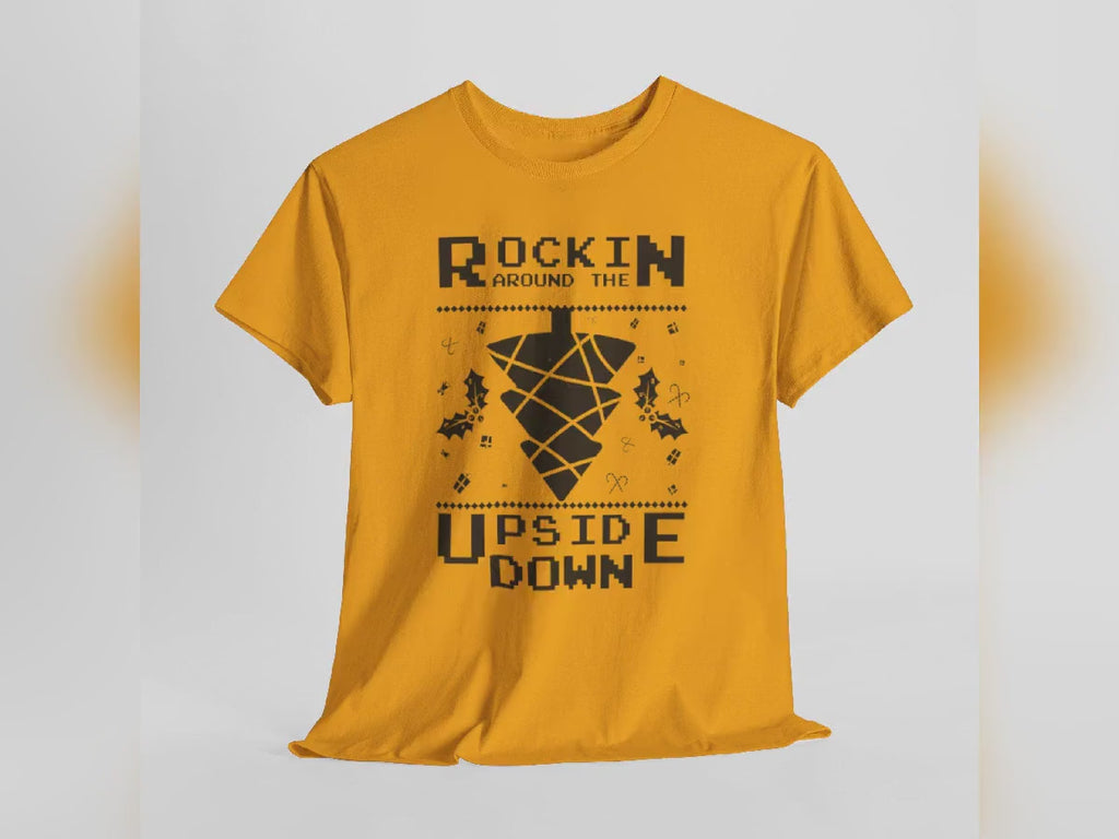 Rockin Around the Upside Down Retro Arcade Pixel Art Graphic T-Shirt