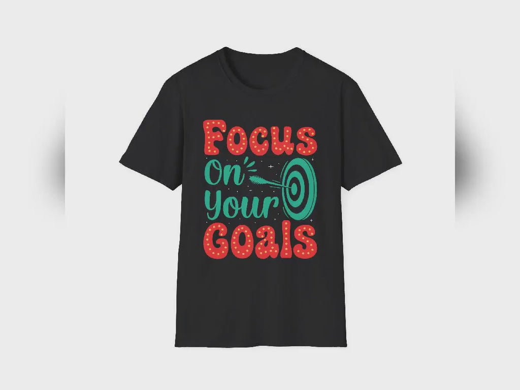 Focus On Your Goals tee | Motivational Graphic T-Shirt, Hand-Lettered Target Design