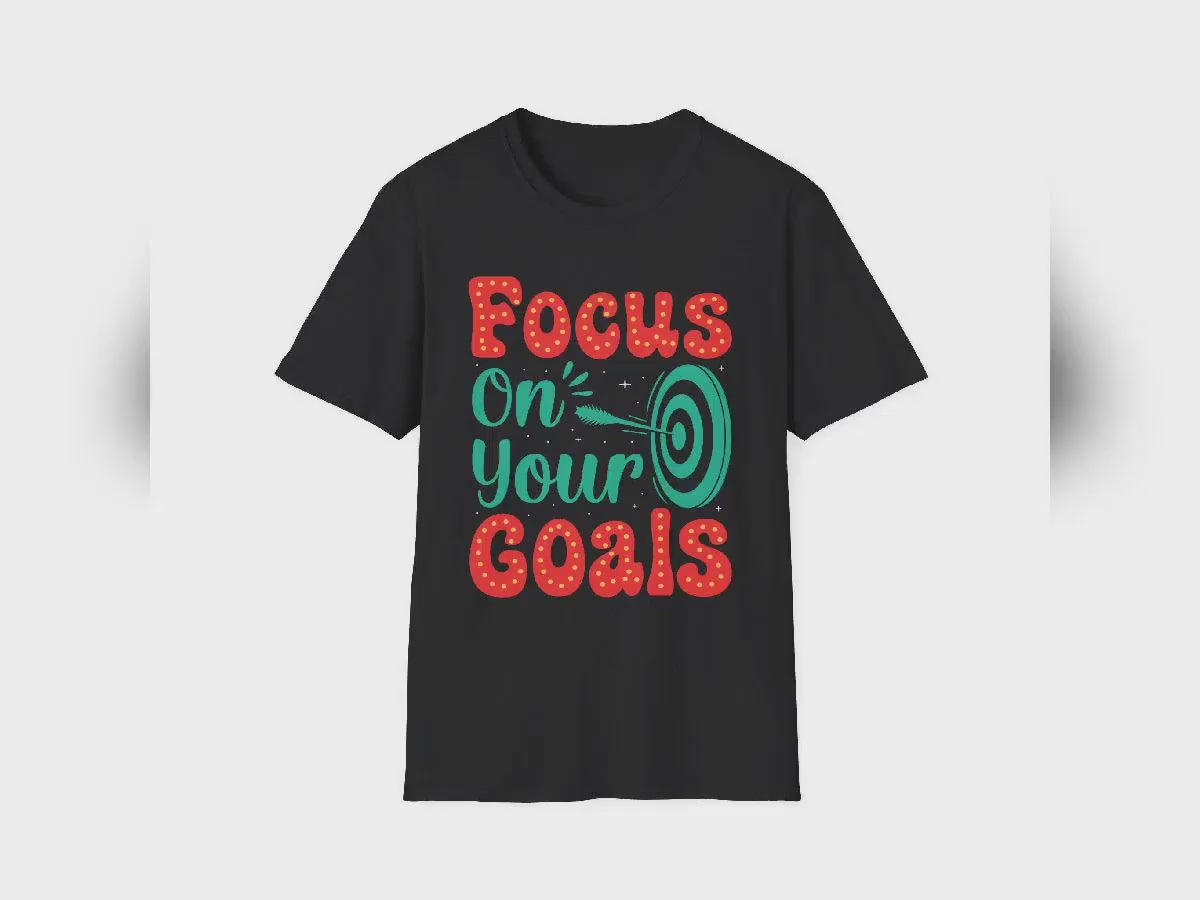 Focus On Your Goals tee | Motivational Graphic T-Shirt, Hand-Lettered Target Design